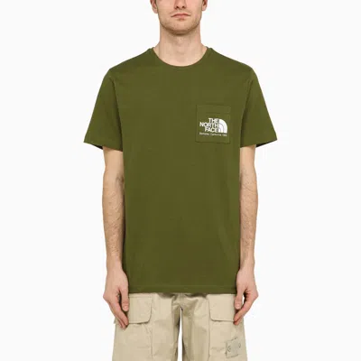 THE NORTH FACE LOGO-PRINT T-SHIRT FOREST GREEN