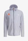 The North Face Elastic Cuffs Hooded Design Side Zip Pockets In Blue