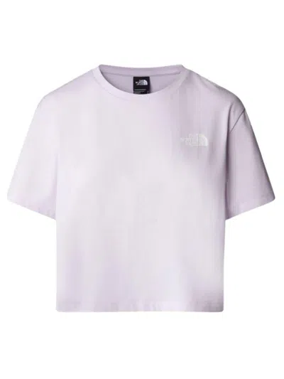 The North Face Logo Printed Cropped T In Purple