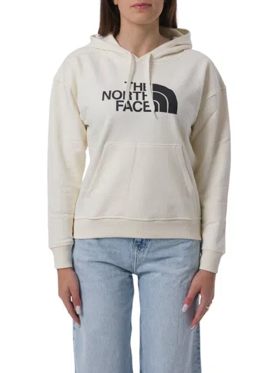 The North Face Logo Printed Drawstring Hoodie In White