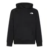 The North Face Raglan Hoodie Graphic Pocket Cuffs Hem In Black