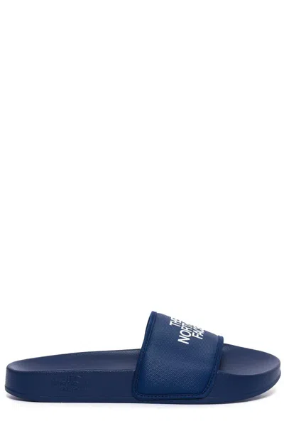 The North Face Logo Printed Slip-on Sandals In Navy