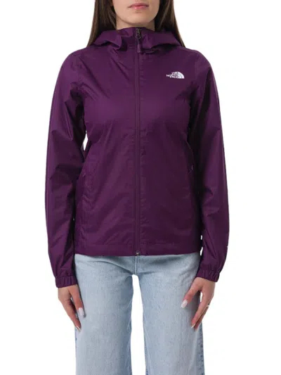The North Face Logo Printed Zip In Purple