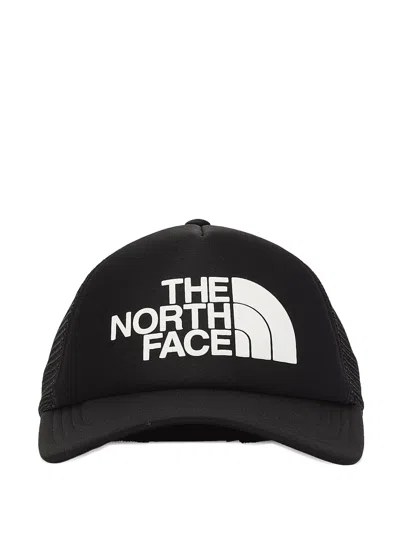 The North Face Logo Trucker Cap Hat In Black