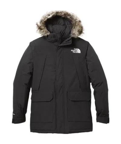 The North Face Logo Zipper Down Jacket In Black