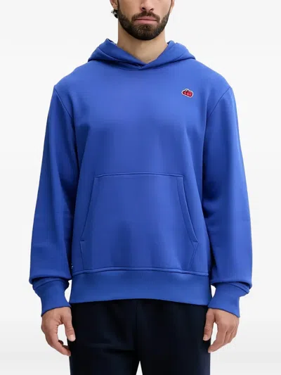 The North Face Logo-embroidery Hoodie In Blue