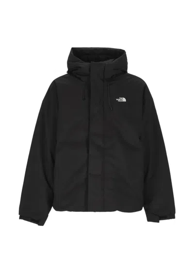 The North Face Logo-print Hooded Padded Jacket In Black