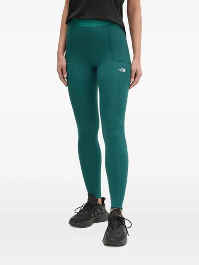 The North Face Logo-print Panelled Leggings In Green