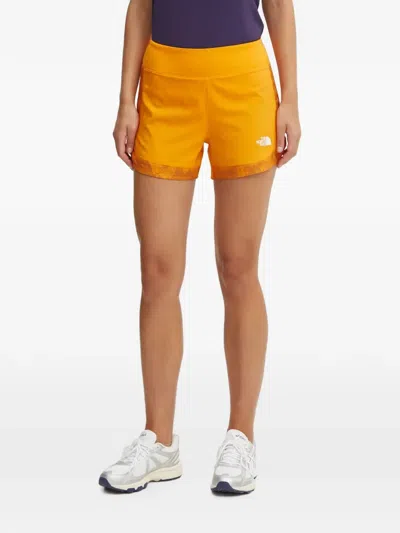 The North Face Logo-print Panelled Shorts In Yellow