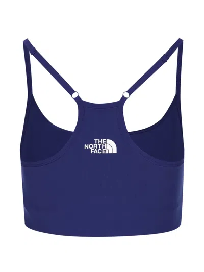 The North Face Logo-print Racerback Sports Bra In Blue