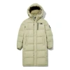 The North Face Long Down Jacket 'beige' In Green