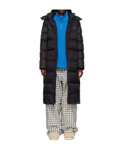 The North Face Long Hooded Down Jacket In Black