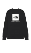 The North Face Long Sleeve Box Nse Tee In Black