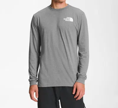 The North Face Long-sleeve Box Nse Tee In Medium Grey Heather