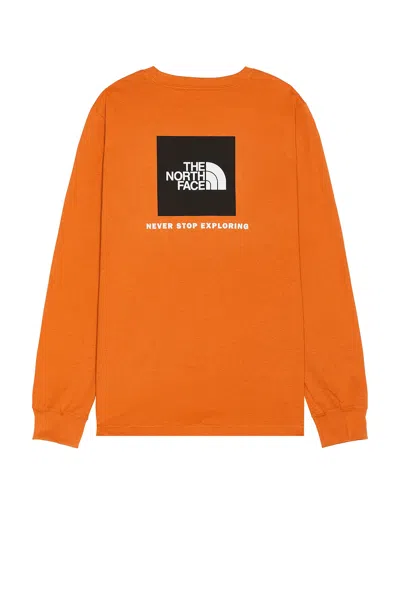 The North Face Long Sleeve Box Nse Tee In Iron Bronze
