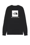 The North Face Long Sleeve Box Nse Tee In Tnf Black & Tnf White