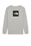 The North Face Long Sleeve Box Nse Tee In Gray