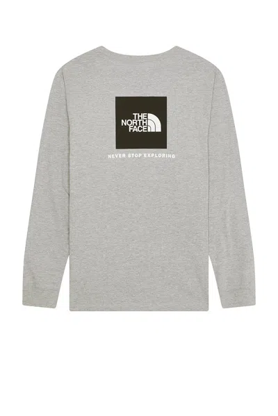 The North Face Long Sleeve Box Nse Tee In Tnf Pale Grey Heather