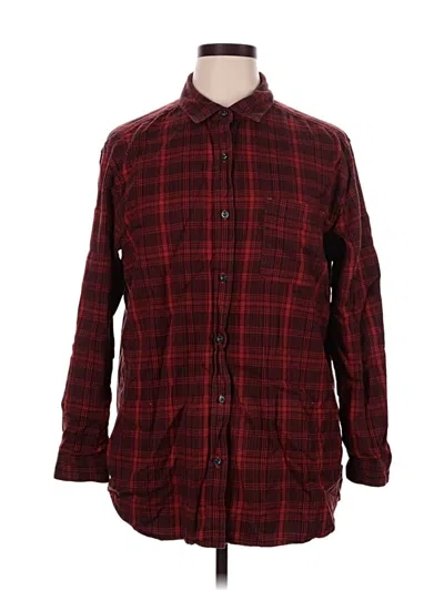 Pre-owned The North Face Long Sleeve Button Down Shirt In Burgundy