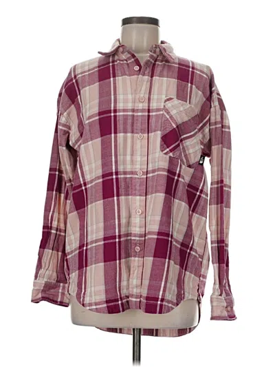 Pre-owned The North Face Long Sleeve Button Down Shirt In Burgundy
