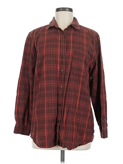 Pre-owned The North Face Long Sleeve Button Down Shirt In Burgundy