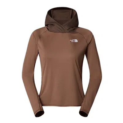 The North Face Long Sleeve Hoodie In Latte Smoked Brown