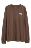 The North Face Long Sleeve Nse Box Logo Graphic T-shirt In Smokey Brown