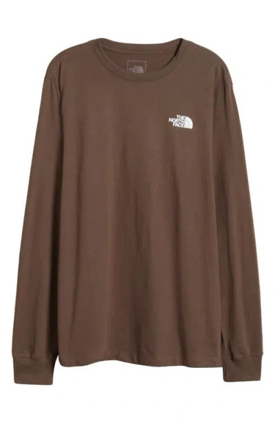 The North Face Long Sleeve Nse Box Logo Graphic T-shirt In Smokey Brown