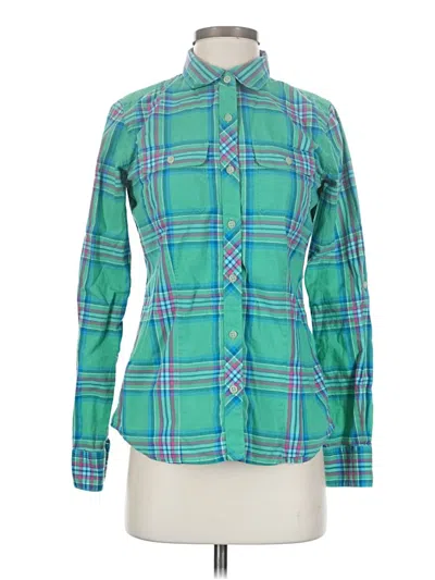 Pre-owned The North Face Long Sleeve Polo Shirt In Green