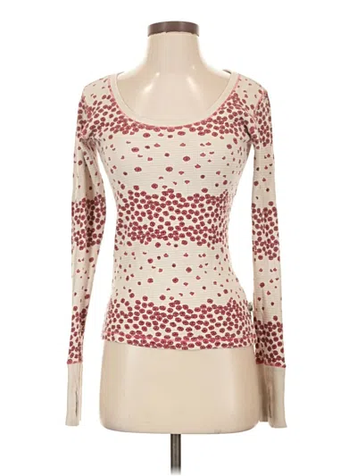 Pre-owned The North Face Long Sleeve Top Burgundy Sweetheart Neckline Tops