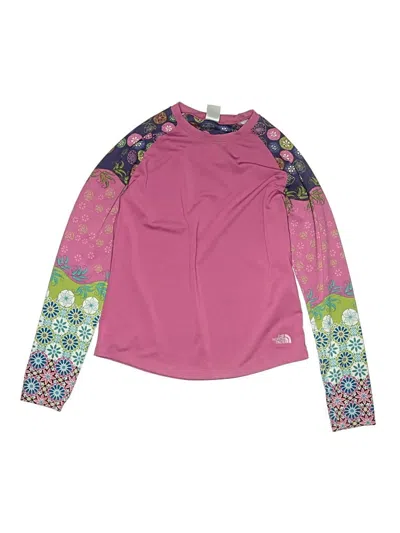 Pre-owned The North Face Kids' Long Sleeve Top Pink Mock Neckline Tops