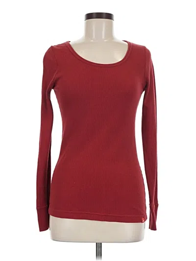 Pre-owned The North Face Long Sleeve T-shirt In Burgundy