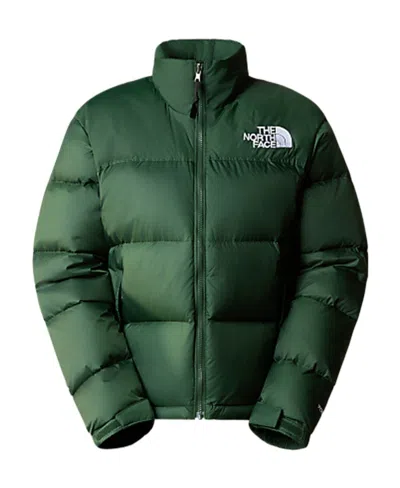 The North Face Long-sleeved Down Jacket In Green