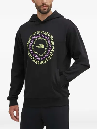 The North Face Long-sleeved Graphic Hoodie In Black