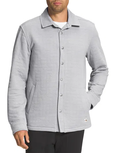 The North Face Longs Peak Mens Quilted Lightweight Shirt Jacket In Grey