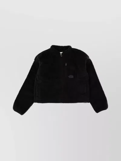 The North Face Luxurious Faux Fur High Collar Jacket In Black