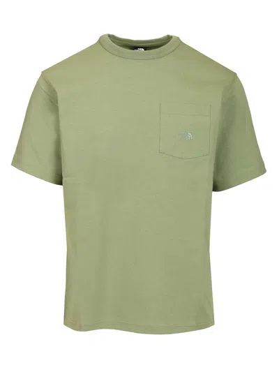 The North Face M Dome Relaxed Ss Pocket Tee T-shirt Green In Gold
