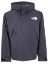 The North Face Logo-embroidered Hooded Jacket In Blue
