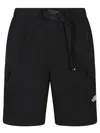 The North Face Cargo Style Shorts Elastic Waistband In Black