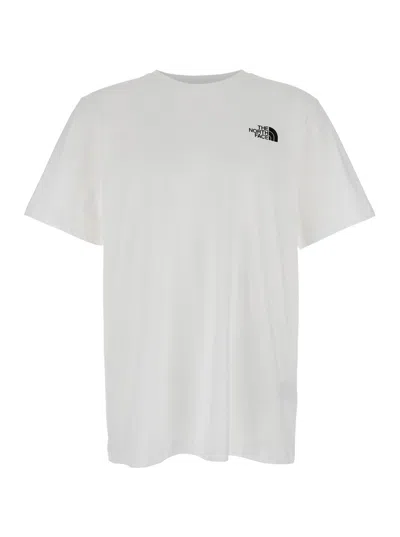 THE NORTH FACE WHITE T-SHIRT WITH LOGO PRINTED ON THE FRONT AND MAXI LOGO ON THE BACK IN COTTON MAN