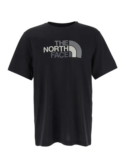 The North Face Black T-shirt With Maxi Logo Printed On The Front And Back In Cotton Blend Man