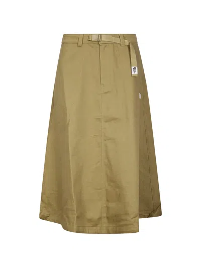 The North Face M66 Belted Twill Midi Skirt In Brown