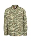The North Face Military Olive Stippled Camo Print M66 Stuffed Shirt Jacket In Multi