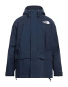 The North Face Ripstop Mountain Logo Embroidered Hooded Jacket In Blue