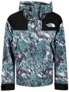 The North Face Abstract-pattern Print Jacket In Deep Nori Trail Grid