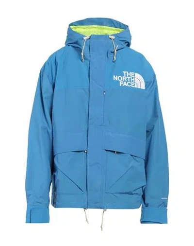 The North Face Man Jacket Azure Size S Polyester, Cotton, Polyurethane, Nylon In Blue