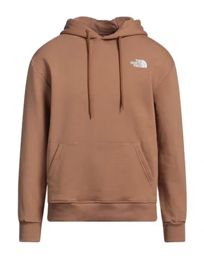 The North Face Man Sweatshirt Camel Size M Cotton In Beige