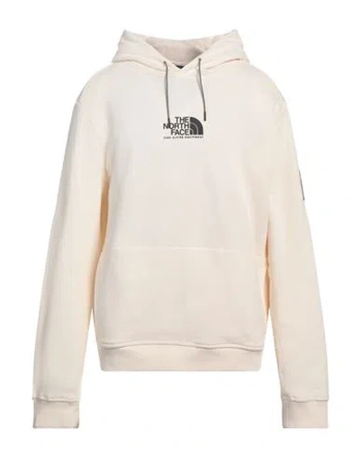 The North Face Man Sweatshirt Cream Size Xl Cotton In White