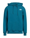 The North Face Man Sweatshirt Deep Teal Size L Cotton In Green