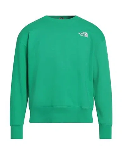 The North Face Man Sweatshirt Green Size L Cotton, Polyester